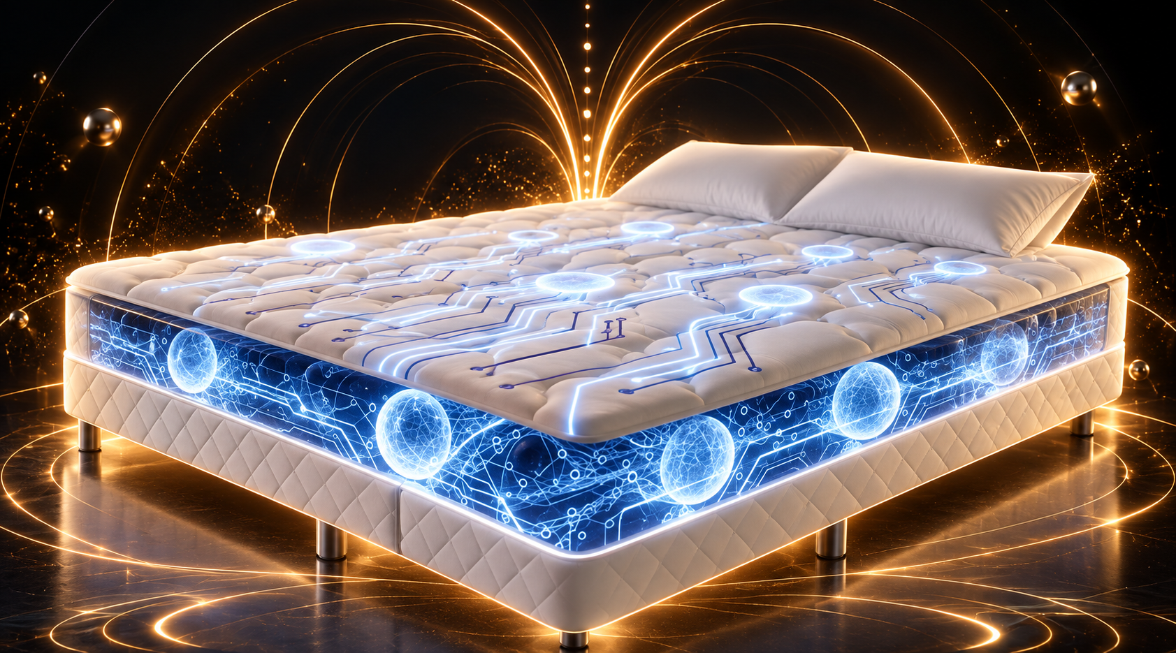 Colchón By Energy con tecnología de inducción magnética y luz infrarroja